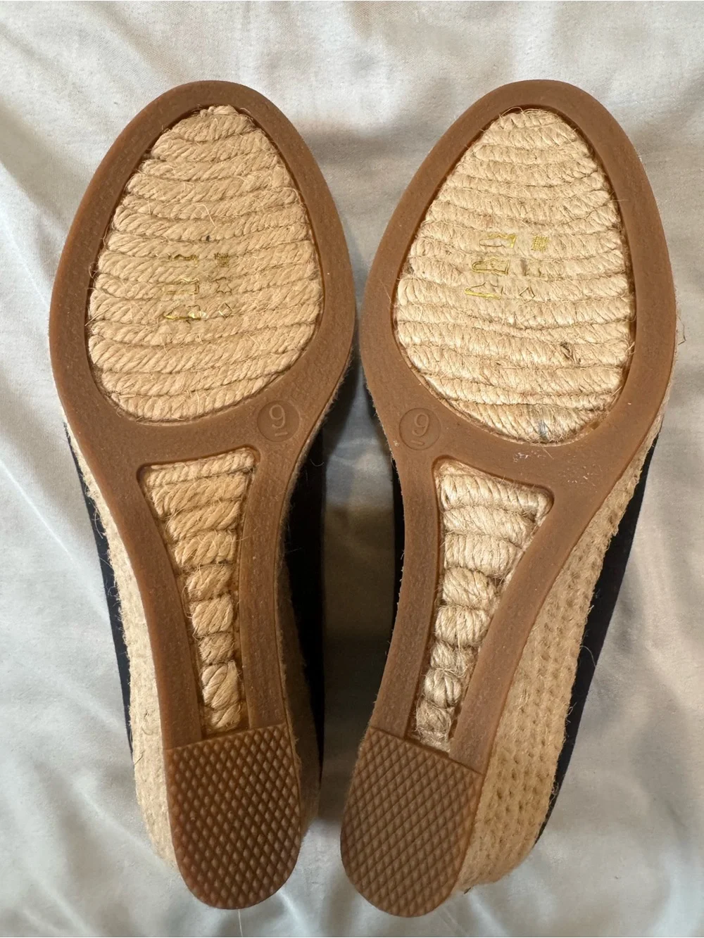NWOT J. Crew Seville Black Canvas Espadrille Wedges Size 9